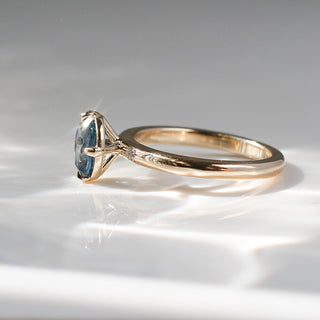 1.09ct Oval Montana Sapphire Around The World Ring - ready to ship - Yuliya Chorna Jewellery