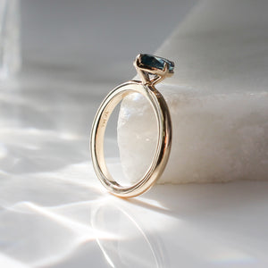 1.09ct Oval Montana Sapphire Around The World Ring - ready to ship - Yuliya Chorna Jewellery