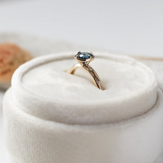 0.86ct Round Montana Sapphire Around The World Ring - ready to ship - Yuliya Chorna Jewellery
