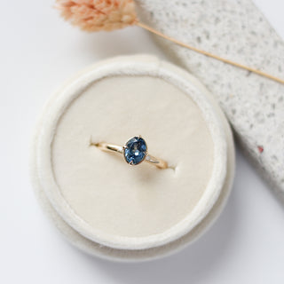 1.09ct Oval Montana Sapphire Around The World Ring - ready to ship - Yuliya Chorna Jewellery