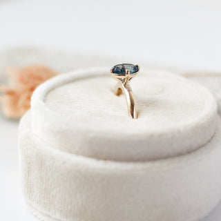 1.09ct Oval Montana Sapphire Around The World Ring - ready to ship - Yuliya Chorna Jewellery