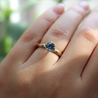 0.86ct Round Montana Sapphire Around The World Ring - ready to ship - Yuliya Chorna Jewellery