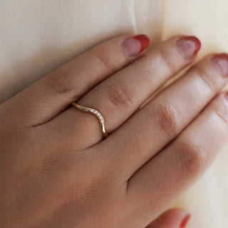 5-stone Diamond Wave Band on hand 