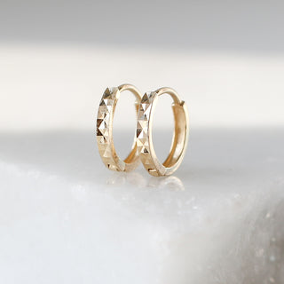 Clara Diamond Cut Gold Hoops