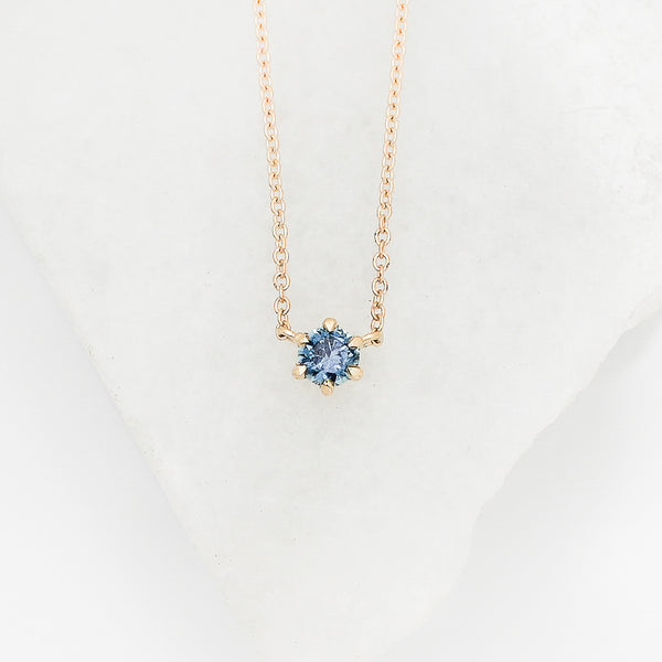 Montana Sapphire Necklace in yellow gold - ready to ship - Yuliya Chorna Jewellery