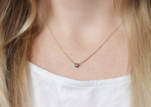 Montana Sapphire Necklace worn on chain