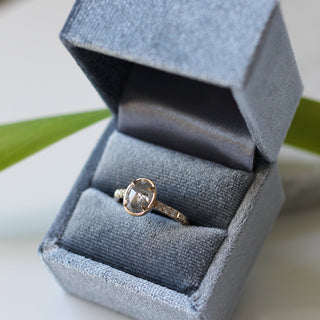 1.14ct Swan Oval Salt & Pepper Diamond Ring - ready to ship - Yuliya Chorna Jewellery