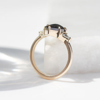 2.03ct Hexagon Black Diamond Ring - ready to ship - Yuliya Chorna Jewellery