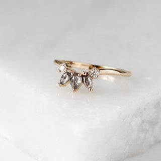 Sunrise Diamond Crown Band quarter view on marble