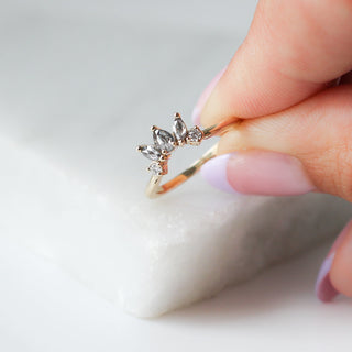 Sunrise Diamond Crown Band in hand  side view