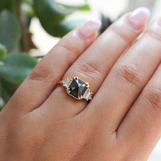 3.22ct Deco Black Diamond Ring - ready to ship - Yuliya Chorna Jewellery