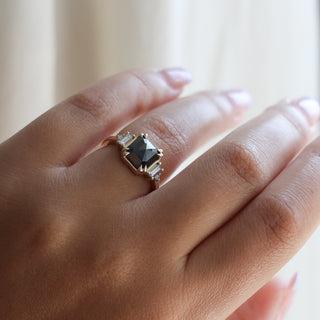 3.22ct Deco Black Diamond Ring - ready to ship - Yuliya Chorna Jewellery