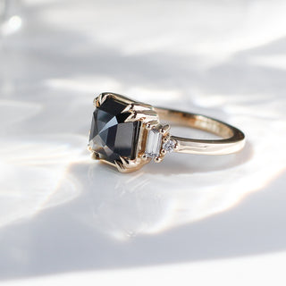 3.22ct Deco Black Diamond Ring - ready to ship - Yuliya Chorna Jewellery