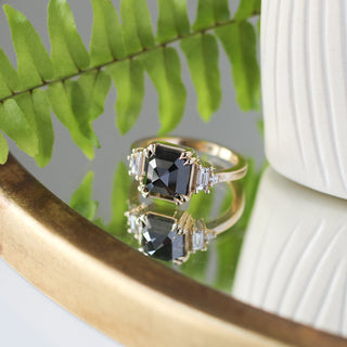 3.22ct Deco Black Diamond Ring - ready to ship - Yuliya Chorna Jewellery