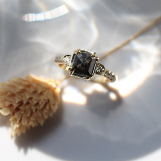 2.42ct Nebula Black Diamond Ring - ready to ship - Yuliya Chorna Jewellery