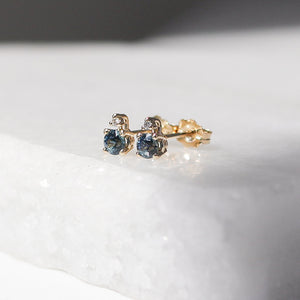 Montana Sapphire & Diamond Studs - ready to ship - Yuliya Chorna Jewellery