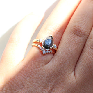Lagoon Black Pear Diamond Ring - ready to ship - Yuliya Chorna Jewellery