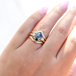 Lagoon Black Pear Diamond Ring - ready to ship - Yuliya Chorna Jewellery