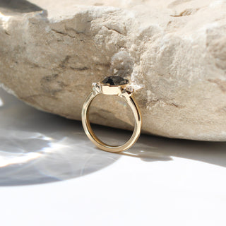 Lagoon Black Pear Diamond Ring - ready to ship - Yuliya Chorna Jewellery