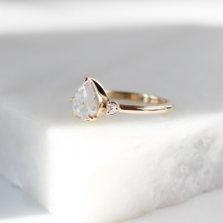 Pear icy diamond engagement ring