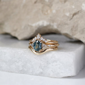 Lily Montana Teal Sapphire Ring - ready to ship - Yuliya Chorna Jewellery