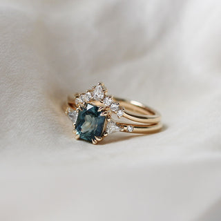 Lily Montana Teal Sapphire Ring - ready to ship - Yuliya Chorna Jewellery