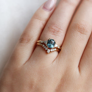 Lily Montana Teal Sapphire Ring - ready to ship - Yuliya Chorna Jewellery