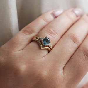 Lily Montana Teal Sapphire Ring - ready to ship - Yuliya Chorna Jewellery