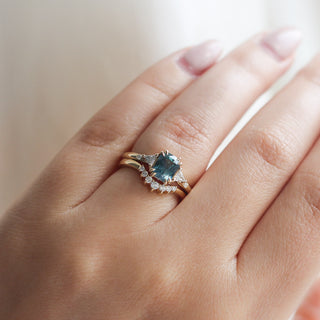 Lily Montana Teal Sapphire Ring - ready to ship - Yuliya Chorna Jewellery