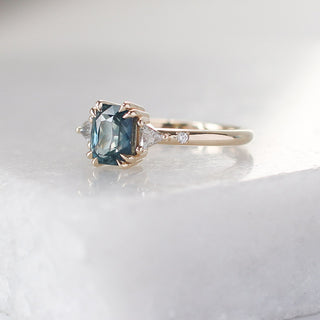 Lily Montana Teal Sapphire Ring - ready to ship - Yuliya Chorna Jewellery