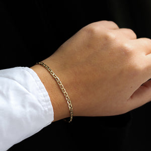 Mariner Chain Gold Bracelet worn on hand 