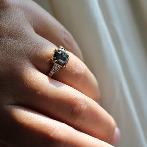 2.42ct Nebula Black Diamond Ring - ready to ship - Yuliya Chorna Jewellery