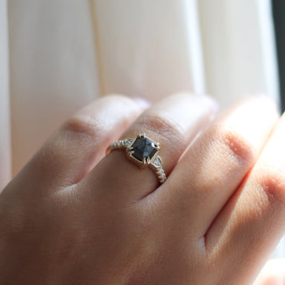 2.42ct Nebula Black Diamond Ring - ready to ship - Yuliya Chorna Jewellery