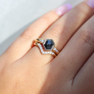 Black Diamond Ring stack on hand in light