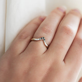 Black and Salt and Pepper Diamond Point Band on hand