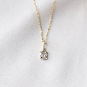 Oval Rose Cut Diamond Necklace with chain