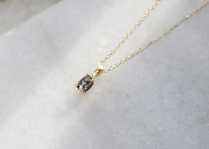 Oval Salt & Pepper Diamond Necklace - ready to ship - Yuliya Chorna Jewellery