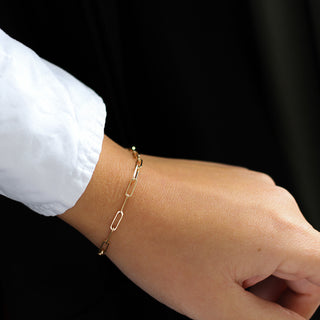 Paper Clip Chain Bracelet worn on hand 