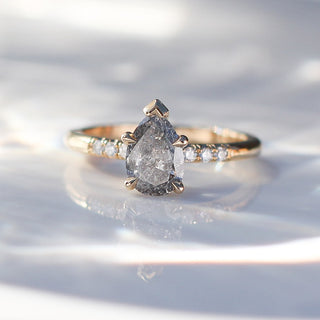 Phoenix Rising Pear Salt & Pepper Diamond Ring