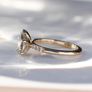 Phoenix Rising Pear Salt & Pepper Diamond Ring Side View