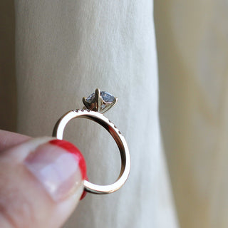 Phoenix Rising Pear Salt & Pepper Diamond Ring Profile View