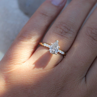 Phoenix Rising Pear Salt & Pepper Diamond Ring On Hand