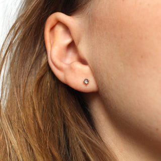  Salt & Pepper Diamond Studs worn on ear 
