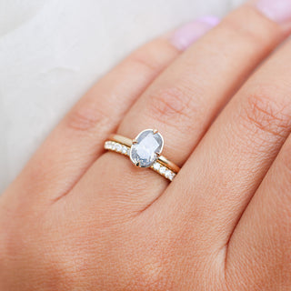 Opalescent Salt & Pepper Around The World Ring - ready to ship - Yuliya Chorna Jewellery