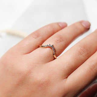 Sahara Diamond v shaped band on hand 