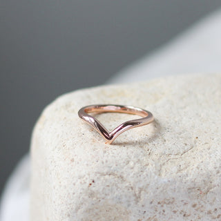 Point Gold Band on stone quarter view