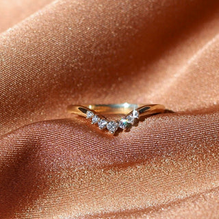 Sahara Diamond Crown in Yellow Gold on orange fabric 