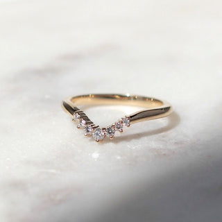 Sahara Diamond Crown in Yellow Gold quarter view on marble