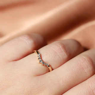 Sahara Diamond Crown in Yellow Gold in light on hand