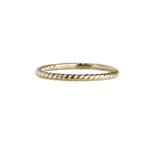Twisted Thin Band, braided gold ring